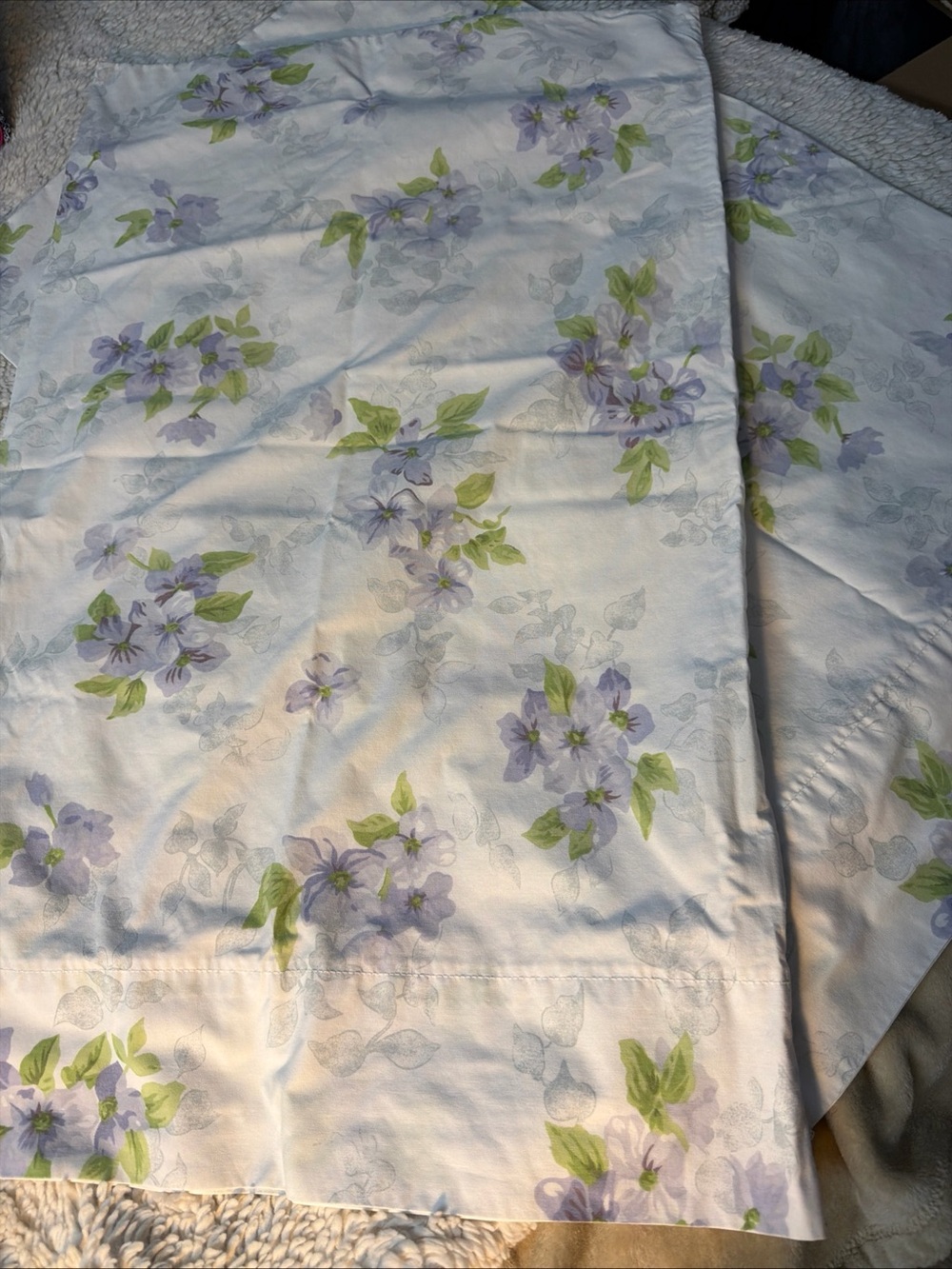 Floral Lavender and Green Home watercolor Pillowcase - Martha Stewart everyday